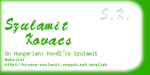 szulamit kovacs business card